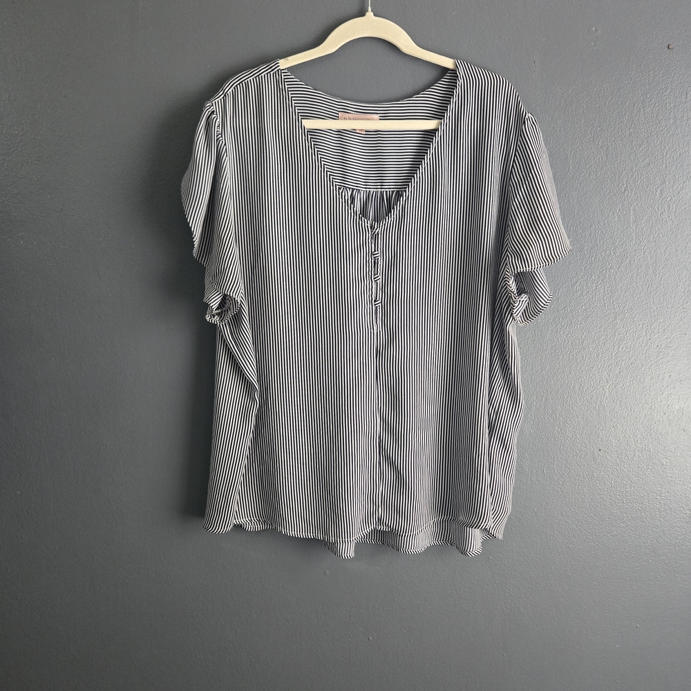 Philosophy Woman Striped Black and White Blouse